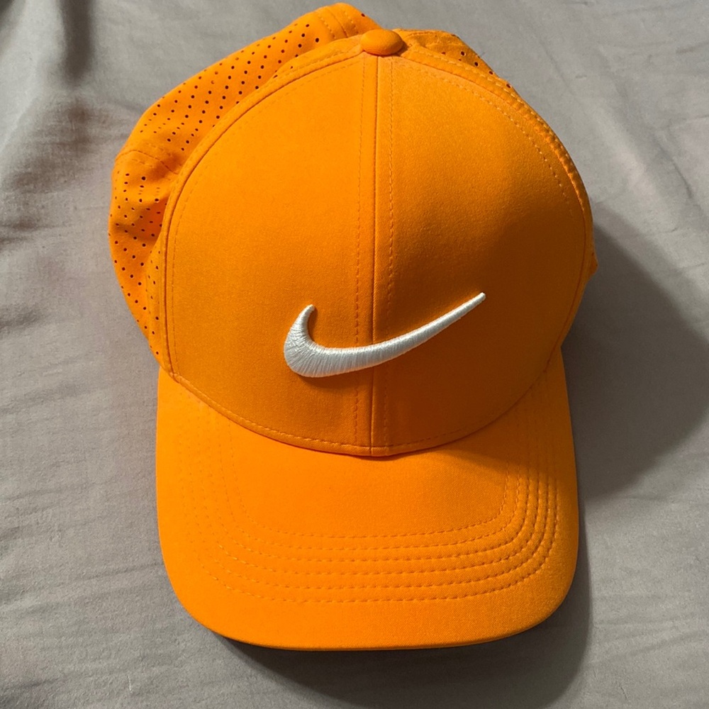 Orange nike gold hat